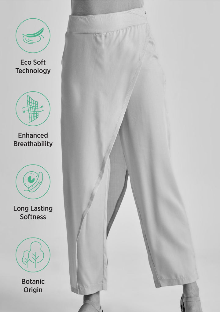 Overlapping Wide-Leg Pants in Tencel™