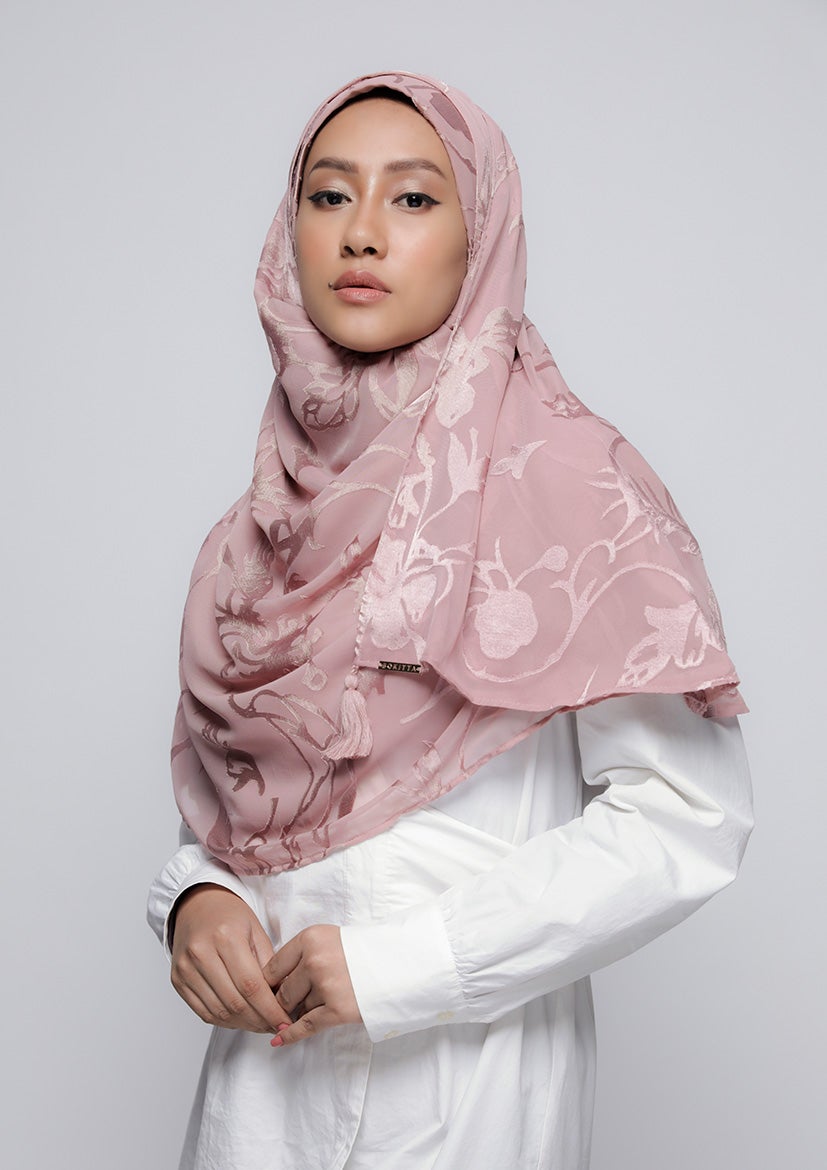 She Pink - Printed Brasso - BOKITTA Hijab