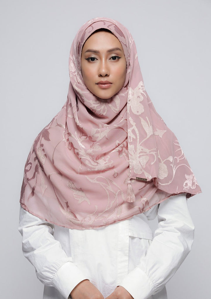 She Pink - Printed Brasso - BOKITTA Hijab