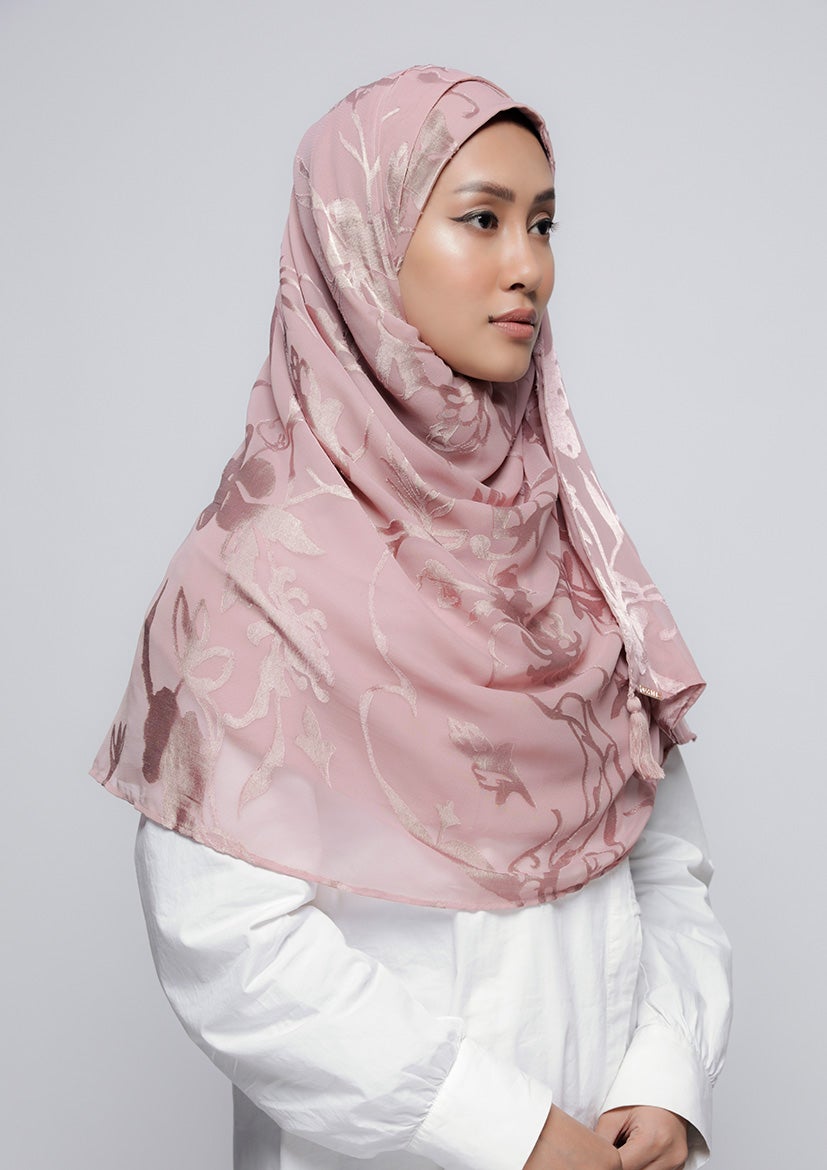 She Pink - Printed Brasso - BOKITTA Hijab