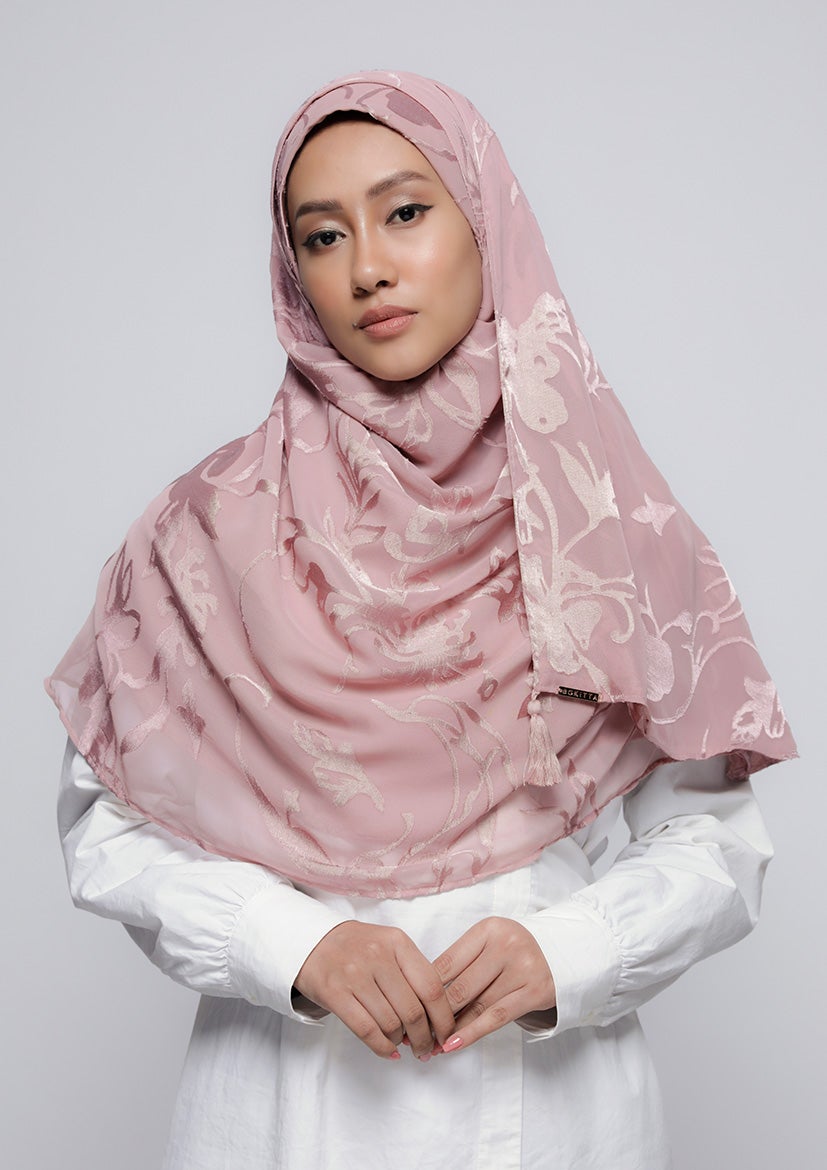 She Pink - Printed Brasso - BOKITTA Hijab