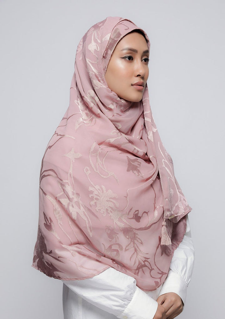 She Pink - Printed Brasso - BOKITTA Hijab