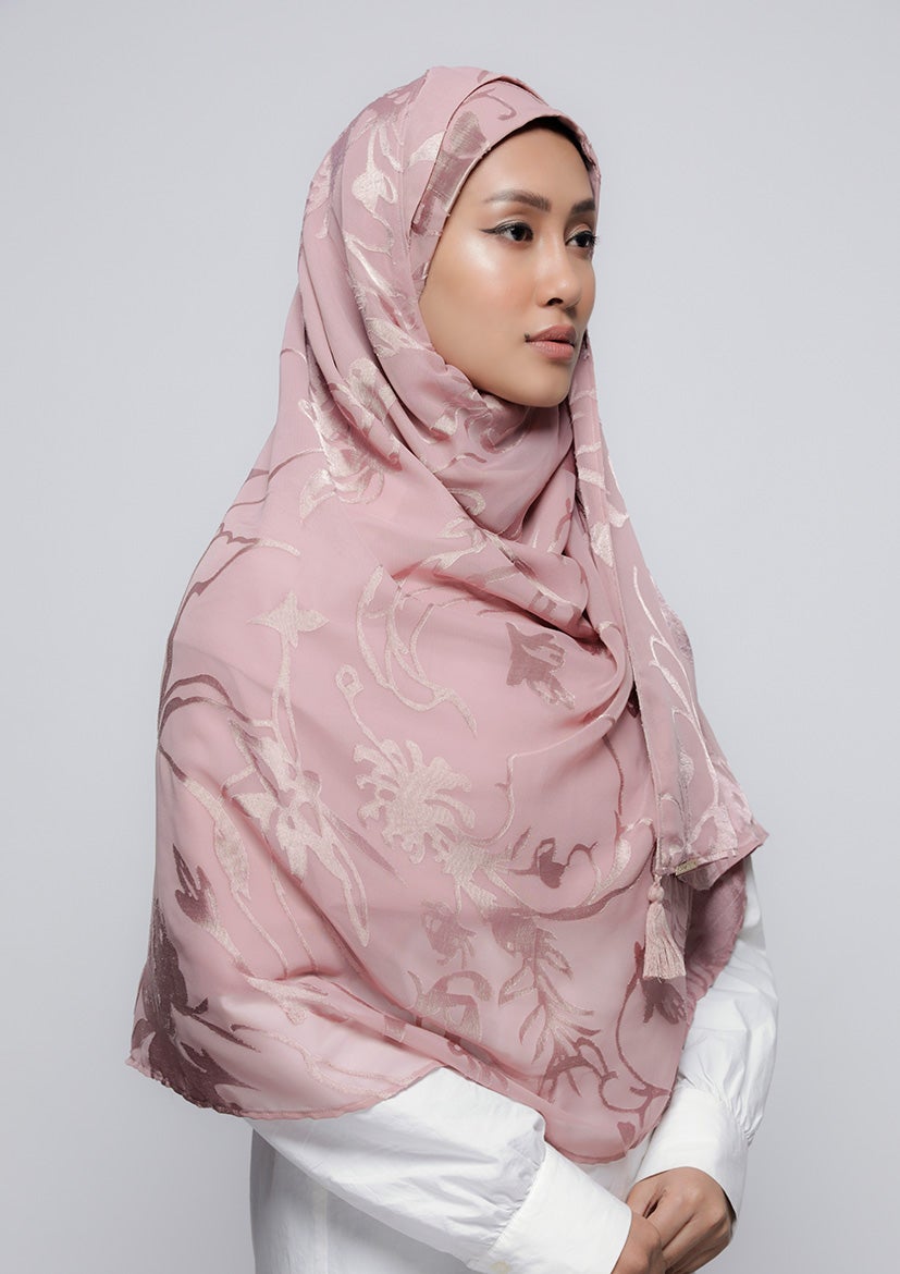 She Pink - Printed Brasso - BOKITTA Hijab