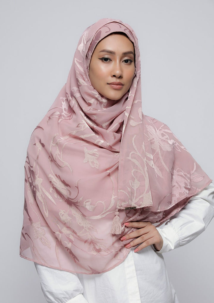She Pink - Printed Brasso - BOKITTA Hijab