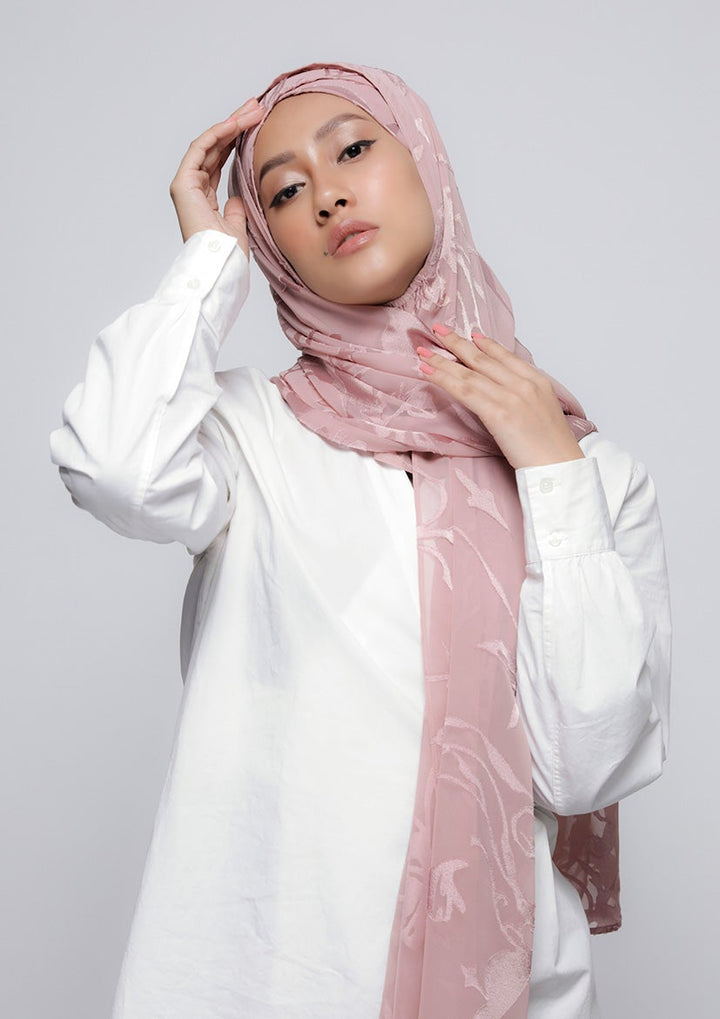 She Pink - Printed Brasso - BOKITTA Hijab