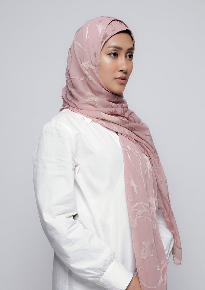 She Pink - Printed Brasso - BOKITTA Hijab