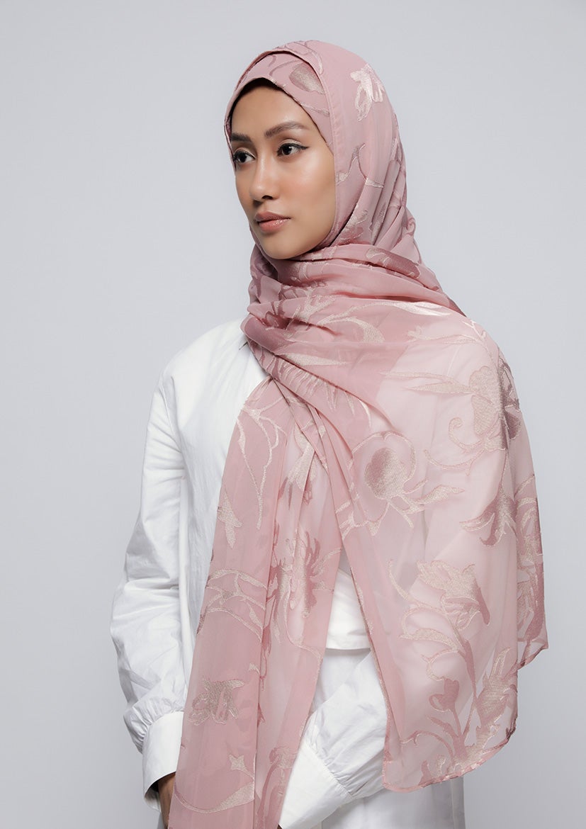 She Pink - Printed Brasso - BOKITTA Hijab