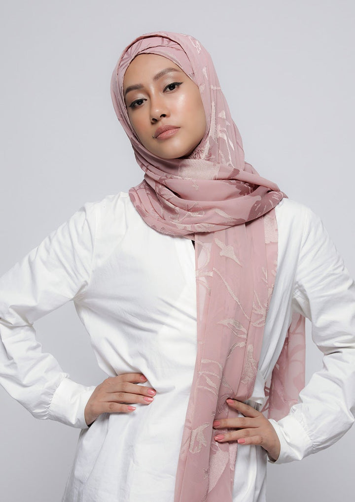 She Pink - Printed Brasso - BOKITTA Hijab