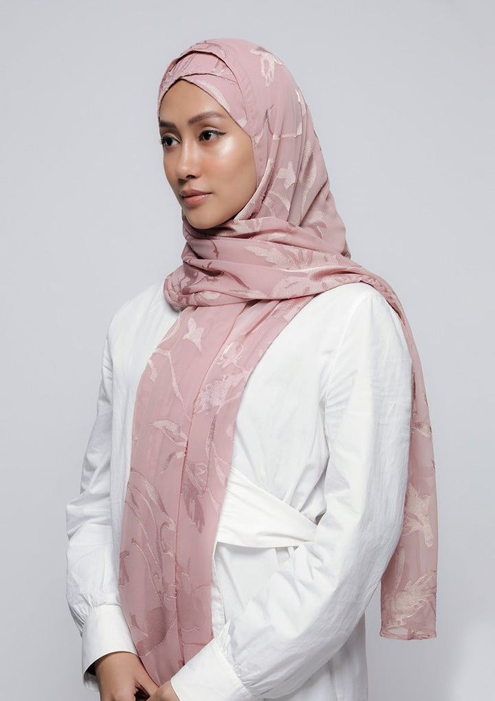 She Pink - Printed Brasso - BOKITTA Hijab