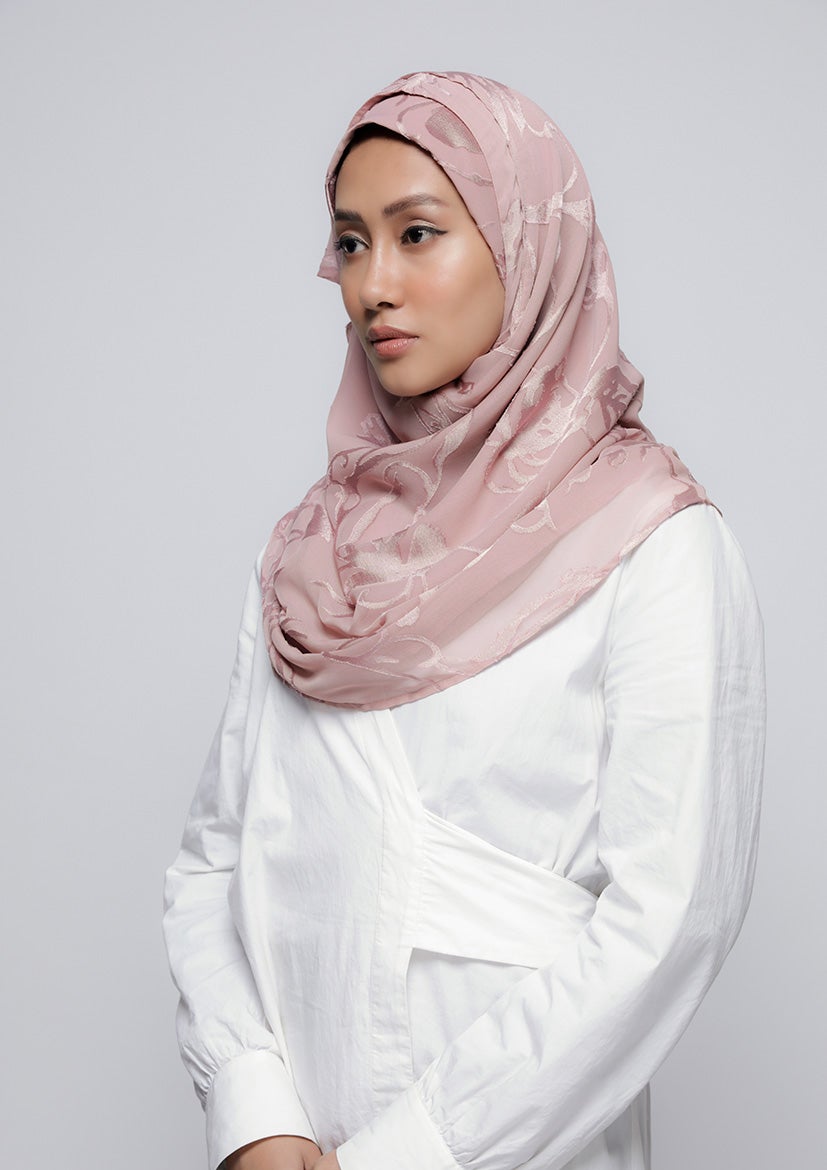 She Pink - Printed Brasso - BOKITTA Hijab