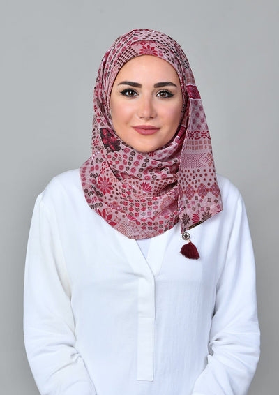 Sindibad Pink - Mosaic Chiffon - BOKITTA Hijab