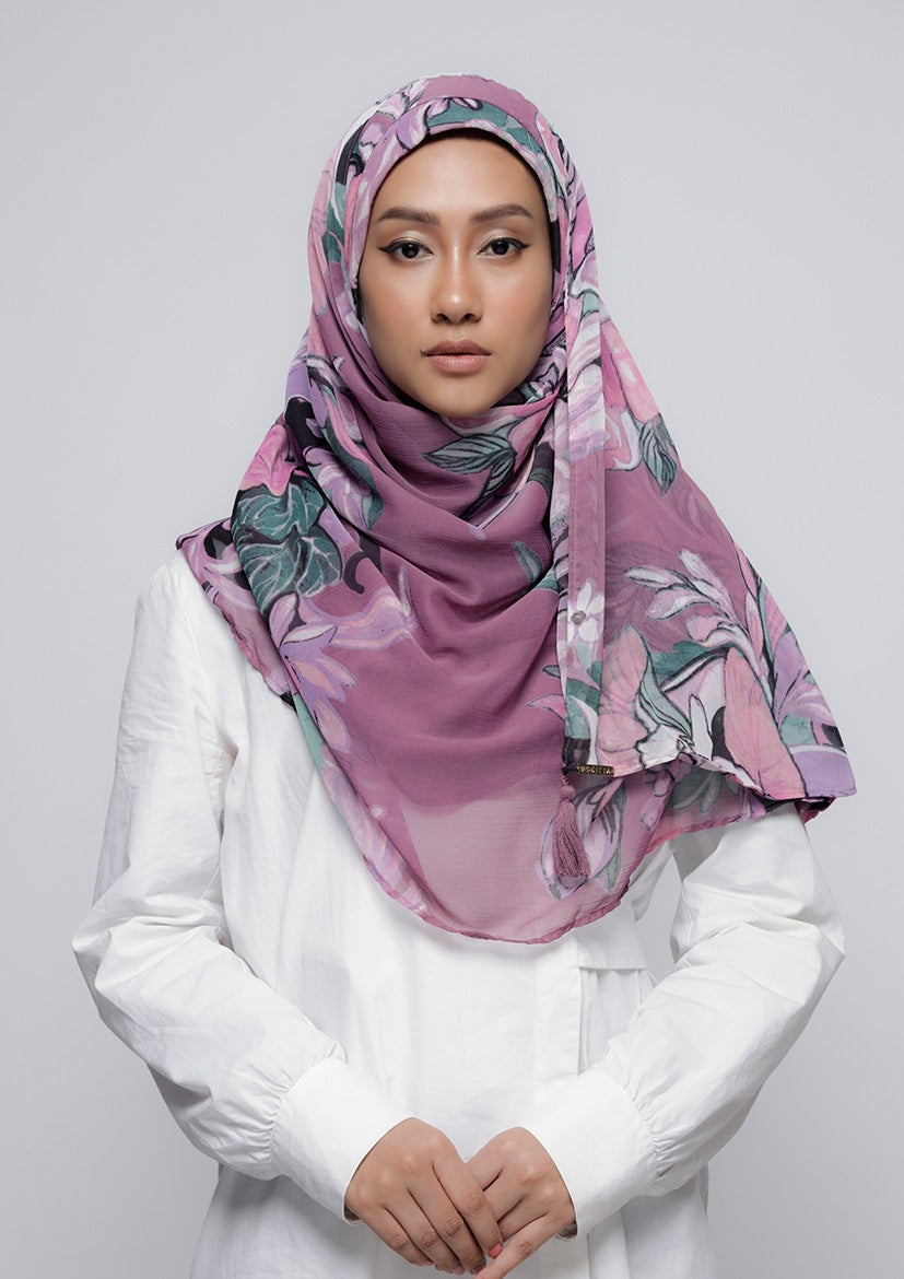 Soul Mate - Printed Crinkled Chiffon - BOKITTA Hijab