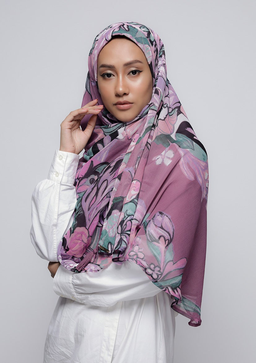 Soul Mate - Printed Crinkled Chiffon - BOKITTA Hijab