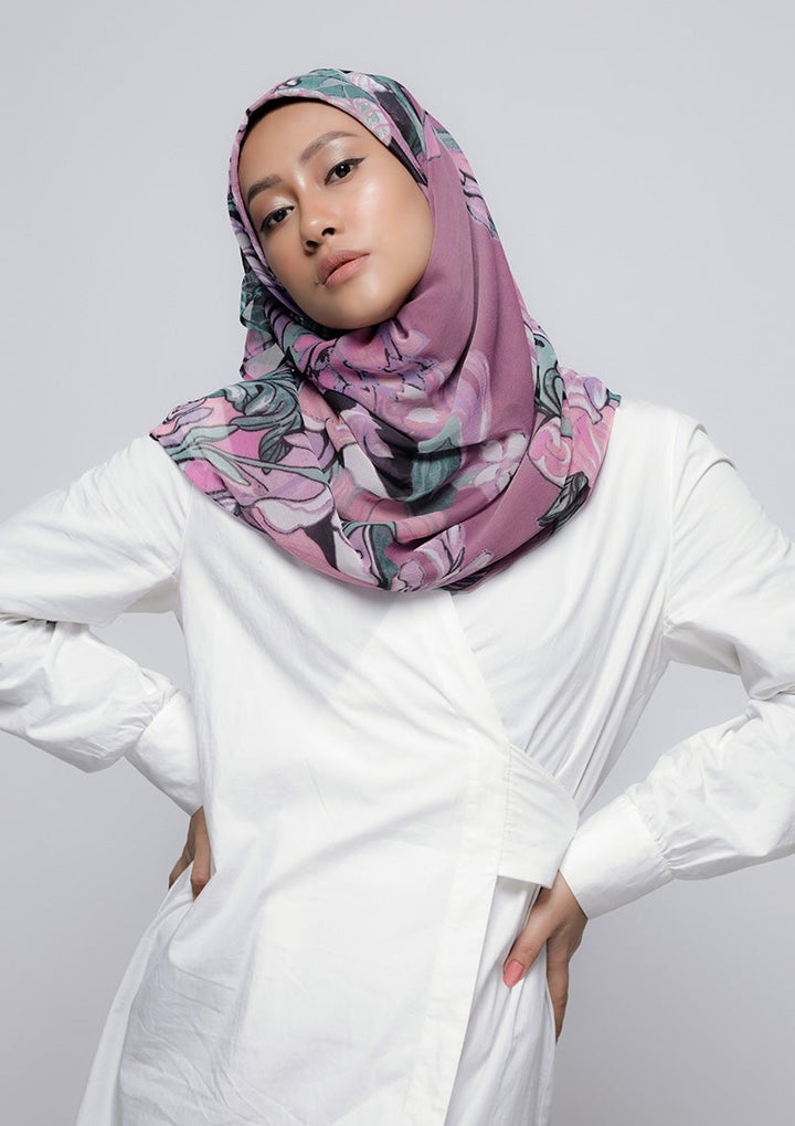 Soul Mate - Printed Crinkled Chiffon - BOKITTA Hijab