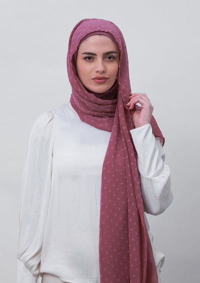 Wistful Mauve-Plain Mosaic Butti Chiffon - BOKITTA Hijab