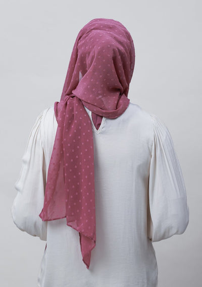 Wistful Mauve-Plain Mosaic Butti Chiffon - BOKITTA Hijab
